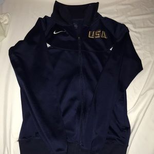 Zip up USA collard sweatshirt